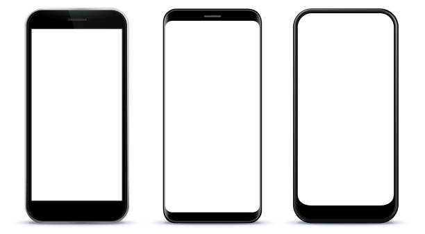 Black Smart Phones Vector Illustration Black Smart Phones Vector Illustration With White Screens phone cover stock illustrations