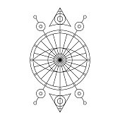 Black spiritual mystical line symbol. Vector illustration