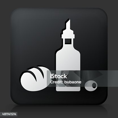 istock Black Square Button with Restaurant Foods 481141514
