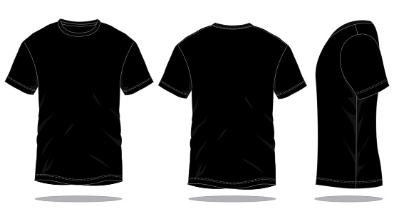 Black Tshirt Vector For Template Stock Illustration - Download Image ...