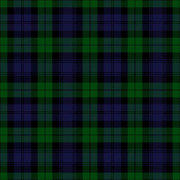 Black Watch Tartan Plaid. Royal Regiment of Scotland textile pattern. Black Watch tartan plaid. Royal Regiment of Scotland textile pattern. plaid stock illustrations