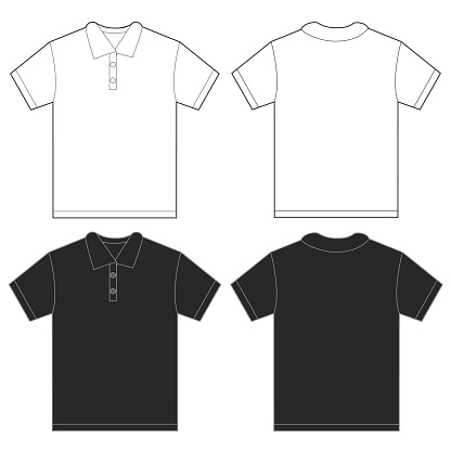 Download Black White Polo Shirt Design Template For Men Stock ...