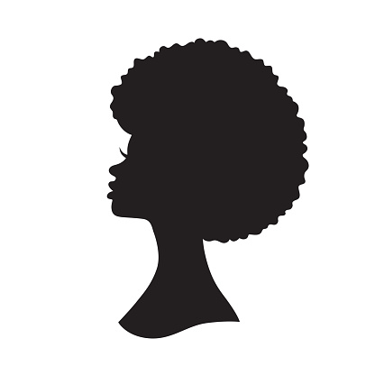 White woman with afro