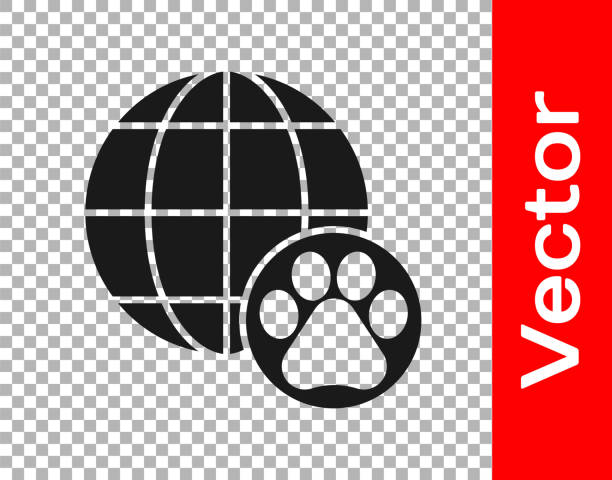 Black World pet icon isolated on transparent background. Vector Black World pet icon isolated on transparent background. Vector. international dog day stock illustrations
