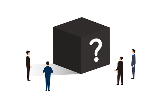 Download Blackbox With Question Markpeople Standingbusiness Scenevector Illustrationwhite Isolated Stock ...