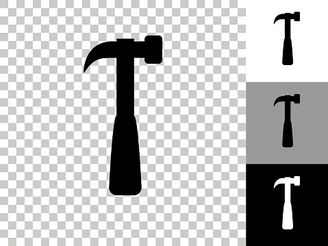 Blacksmith Hammer Icon On Checkerboard Transparent Background