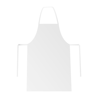 Blank apron mockup isolated on white backround