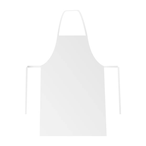 Blank apron mockup isolated on white backround White blank apron mockup isolated. Vector illustration chef apron stock illustrations