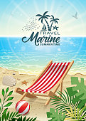 Drawn of vector beach invitation sign. This file of transparent and created by illustrator CS6.