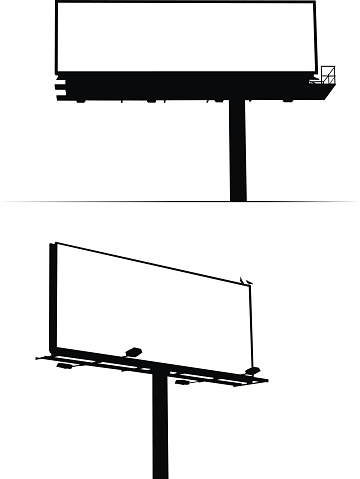 Blank billboard signs against white background
