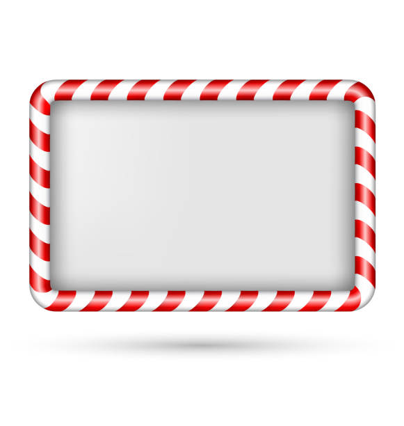 Blank candy cane frame isolated on white Blank candy cane frame isolated on white background candy borders stock illustrations