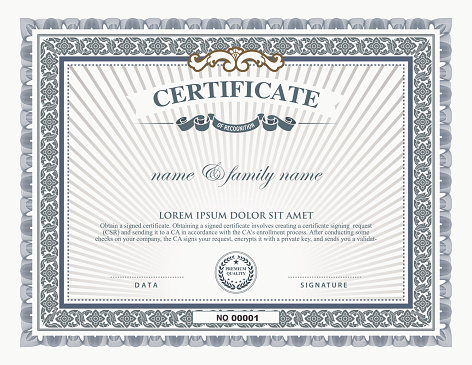 Blank Certificate Template And Element Stock Illustration - Download ...