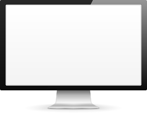 Blank Computer Monitor On White Stand Stock Illustration - Download ...
