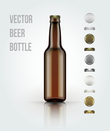 Blank glass beer bottle for new design. Vector illustration