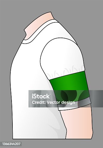 istock Blank Green Armband Captain Template on White Background, Vector File. 1366344207