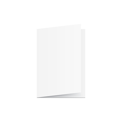 Blank Greeting card mockup vector on white background. Mockup concept