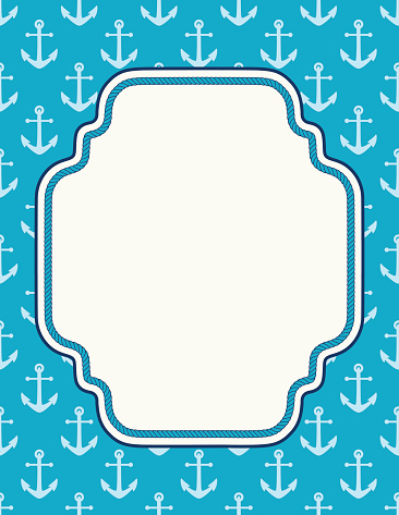 Blank Nautical Style Invitation Template With Anchors