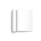 Blank open magazine template on white background with soft shadows. Vector illustration. EPS10.