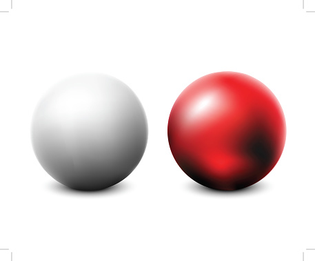 Blank red and white ball