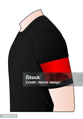 istock Blank Red Armband Captain Template, Vector File. 1366344254
