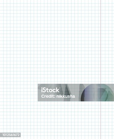 istock Blank sheet of a school notebook in the cell 1012561672