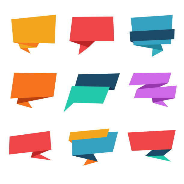 Blank Speech Bubble Banner Template Speech bubble for sale, discount and offer banner shopping borders stock illustrations