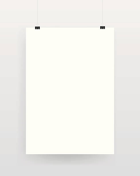 Blank template of a paper sheet on wall Blank template of a paper sheet on wall billboard posting stock illustrations