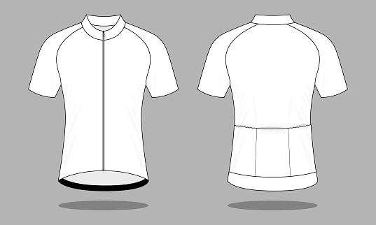 Blank White Bike Shirt Template Vector on Gray Background