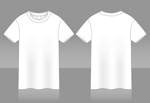 Blank White Tshirt Vector For Template Stock Illustration - Download ...