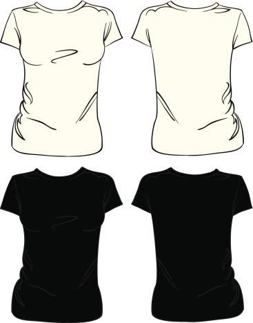 Blank Womens Tshirt Stock Illustration - Download Image Now - iStock