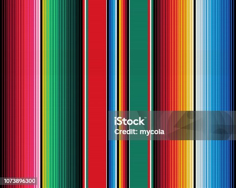 istock Blanket stripes seamless vector pattern. Serape gesign 1073896300