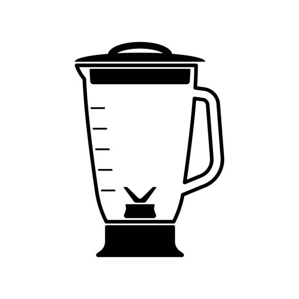 Blender icon. Black contour silhouette. Side view. Vector flat graphic illustration. The isolated object on a white background. Isolate. Blender icon. Black contour silhouette. Side view. Vector flat graphic illustration. The isolated object on a white background. Isolate. smoothie silhouettes stock illustrations