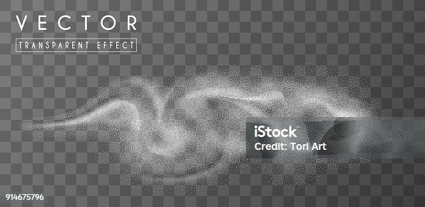 istock Blizzard and whirlwind. Foggy dynamic 3D effect. Vector isolated element. 914675796