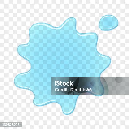 istock Blob transparent splash on checked background. 1308232251