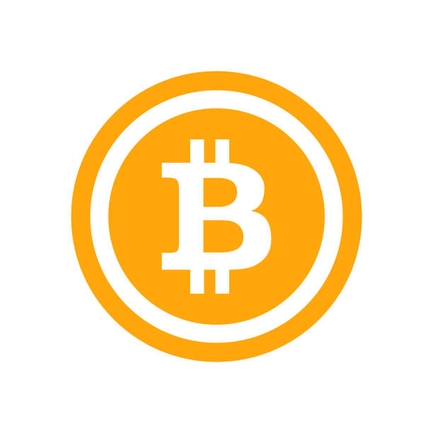 Blockchain Bitcoin Icon Symbol - Vector Blockchain bitcoin icons vector illustration with long shadow bitcoin stock illustrations