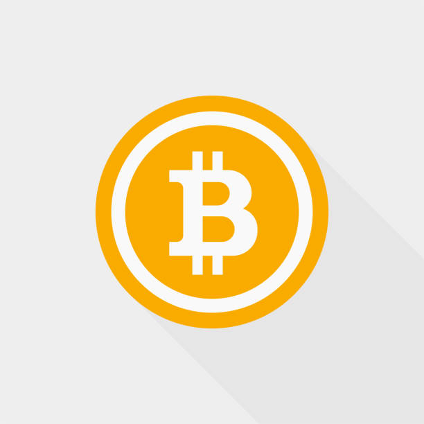 ilustraciones, imágenes clip art, dibujos animados e iconos de stock de blockchain icono de bitcoin - bitcoin