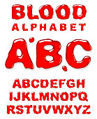 Blood alphabet. Vector letters set.