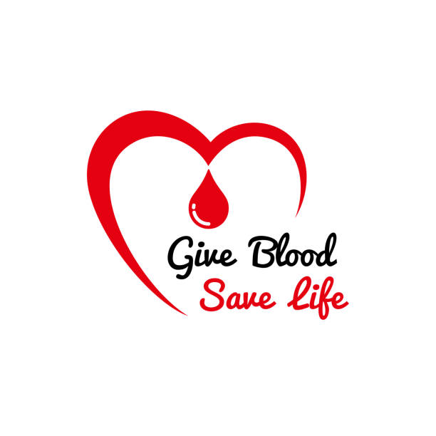 혈액 기증자는 생명 배너 포스터를 저장합니다. 혈액 기증 벡터 디자인 - 헌혈 stock illustrations