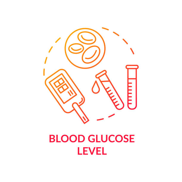 Blood glucose level concept icon Blood glucose level concept icon. Cardiovascular disease, diabetes mellitus idea thin line illustration. Hypoglycemia, hyperglycemia symptom monitoring. Vector isolated outline RGB color drawing hyperglycemia stock illustrations