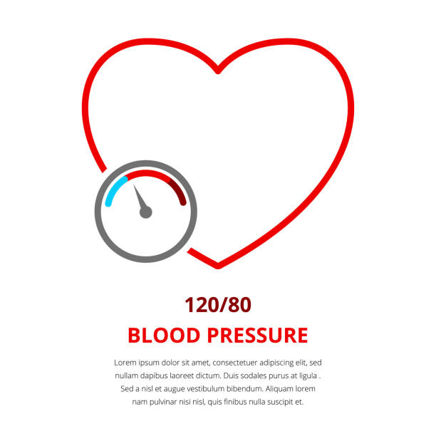 ilustrações, clipart, desenhos animados e ícones de pressão arterial 120 - hipertensão