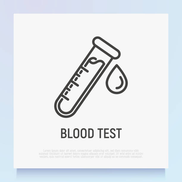 Blood test thin line icon. Laboratory analysis or medical research. Vector illustration. vector art illustration