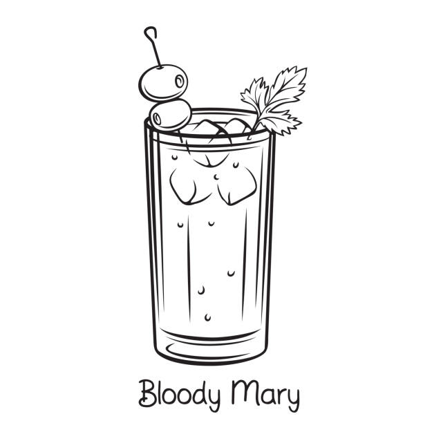 кровавый коктейль мэри - pic of bloody mary clip art stock illustrations.