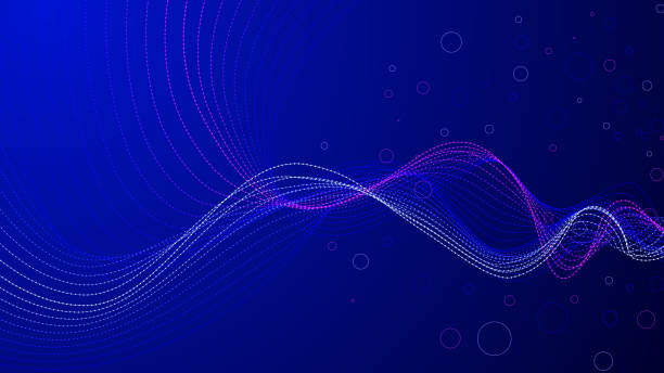 Blue Abstract Graphic particle Wave Background vector art illustration