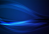 Blue abstract line and wavy vector background