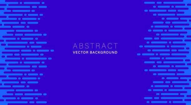 Blue abstract vector background with dot and dash line.Horizontal layout. vector art illustration