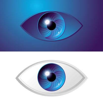 Blue And Purple Eye Symbol in Two colors optional