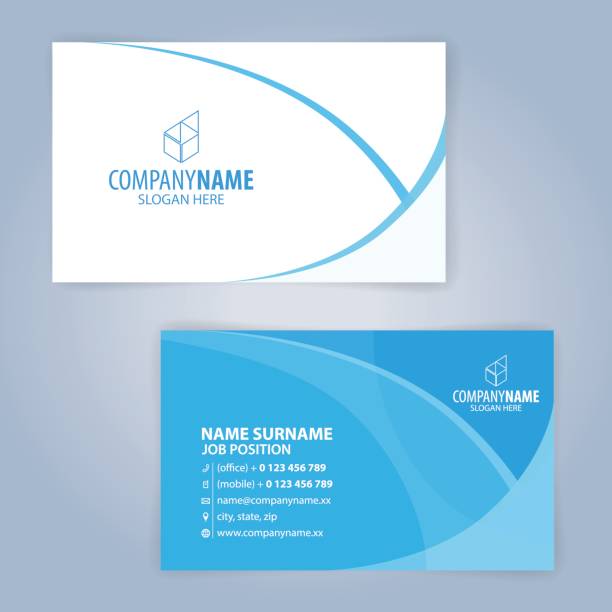 Blue and white modern business card template Blue and white modern business card template, Illustration Vector 10 business card design stock illustrations