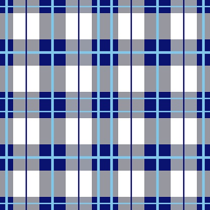 Blue and White modern tartan plaid Scottish seamless pattern.Texture from tartan, plaid, tablecloths, wrapping, shirts, dresses, paper, blankets and other fabric.