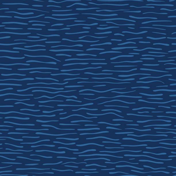 Blue Aqua Water Waves Vector Pattern Seamless Background Blue Aqua Water Waves Vector Pattern Seamless Background, Hand Drawn Sketchy Liquid Illustration for Trendy Home Decor, Yacht Fashion Prints, Maritime Ocean Gift Wrap, Nature Wallpaper, Beach Apparel river backgrounds stock illustrations
