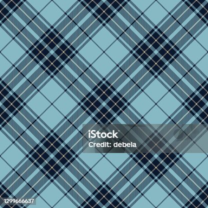 istock Blue Argyle Scottish Tartan Plaid Textile Pattern 1299666637
